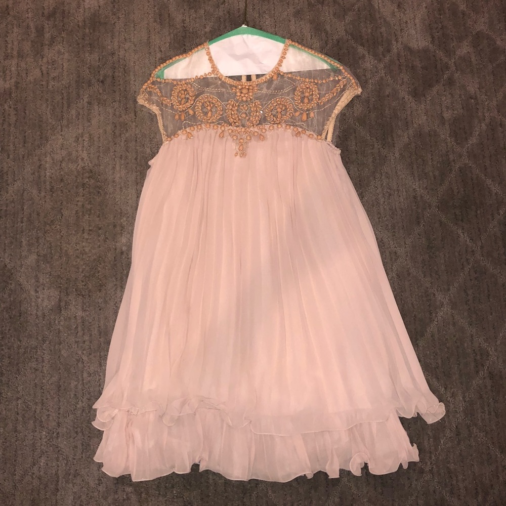 Beaded blush pink HQMM Dress. Worn once